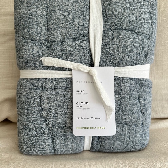 Pottery barn steel blue euro sham. Cloud collection - Picture 1 of 6